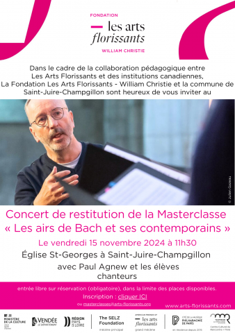 Concert de restitution de la Masterclasse « Le ...